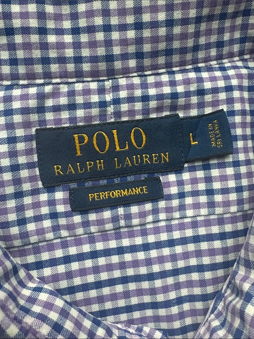 Polo Ralph Lauren Performance Gingham Button Down Shirt Large